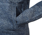 Marcello Indigo melange zip cardigan.