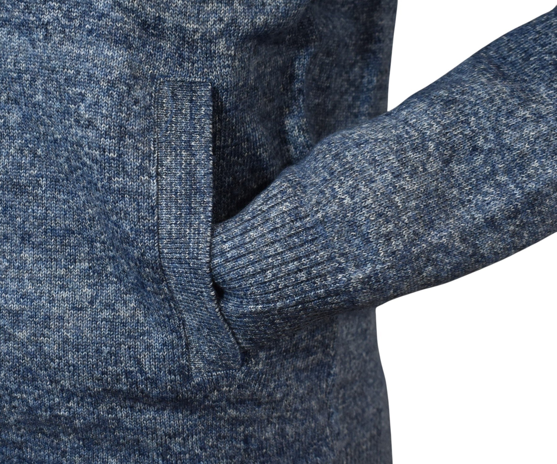 Marcello Indigo melange zip cardigan.