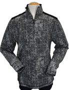 Marcello classic quarter zip in an black/silver/charcoal plaid pattern