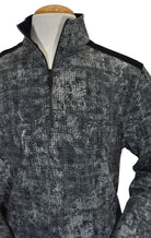 Marcello classic quarter zip in an black/silver/charcoal plaid pattern