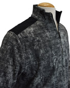 Marcello classic quarter zip in an black/silver/charcoal plaid pattern