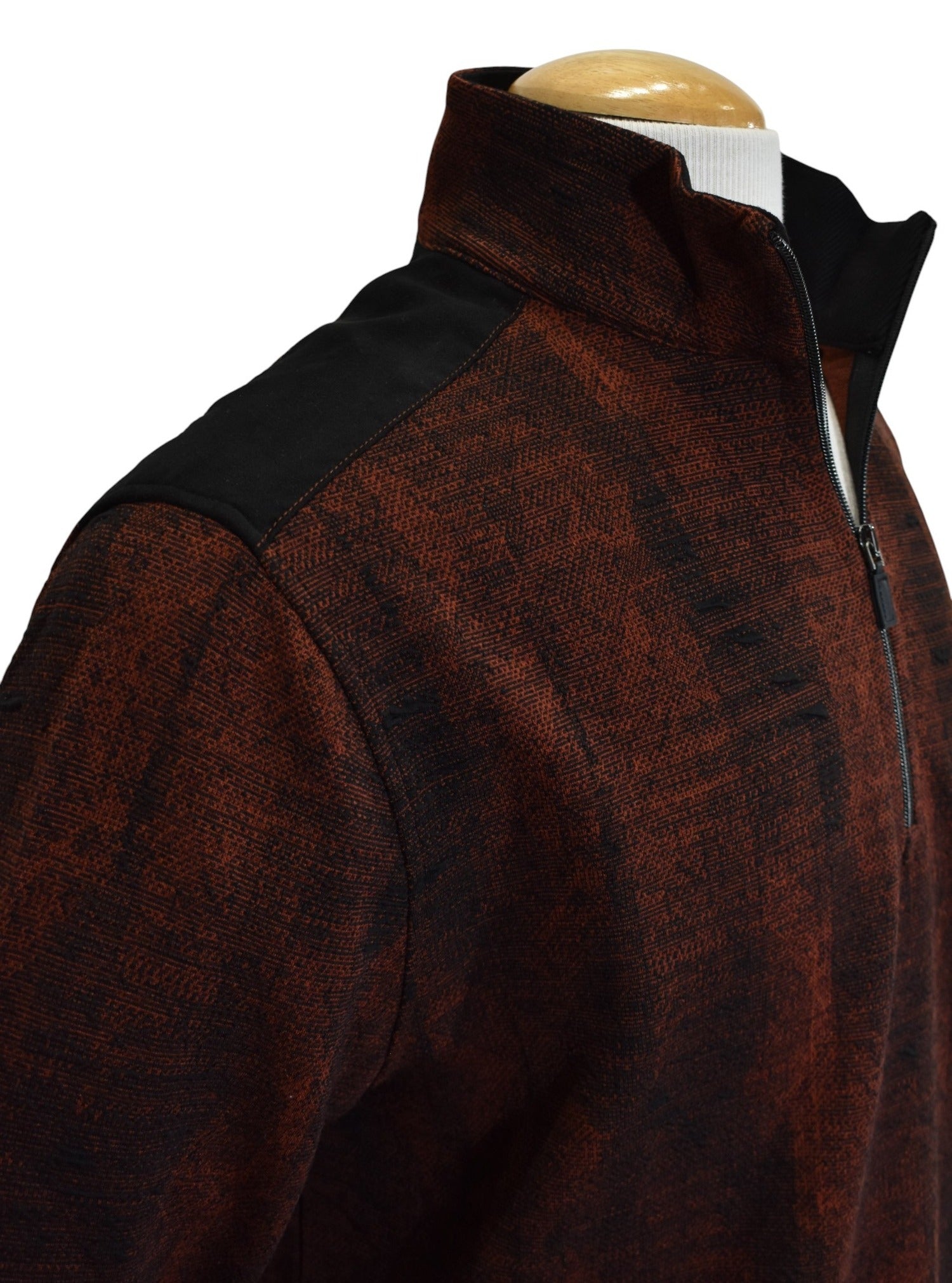 Marcello classic quarter zip in unique rustic abstract pattern