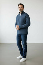 Marcello classic quarter zip in an elegant fine dot pattern