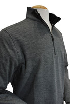Marcello quarter zip, neat charcoal pattern.