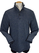 Marcello indigo snap mock pullover.