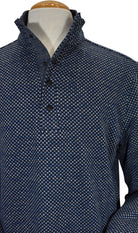 Marcello indigo snap mock pullover.