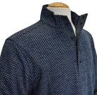 Marcello indigo snap mock pullover.