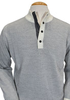 Marcello Ivory button mock pullover.
