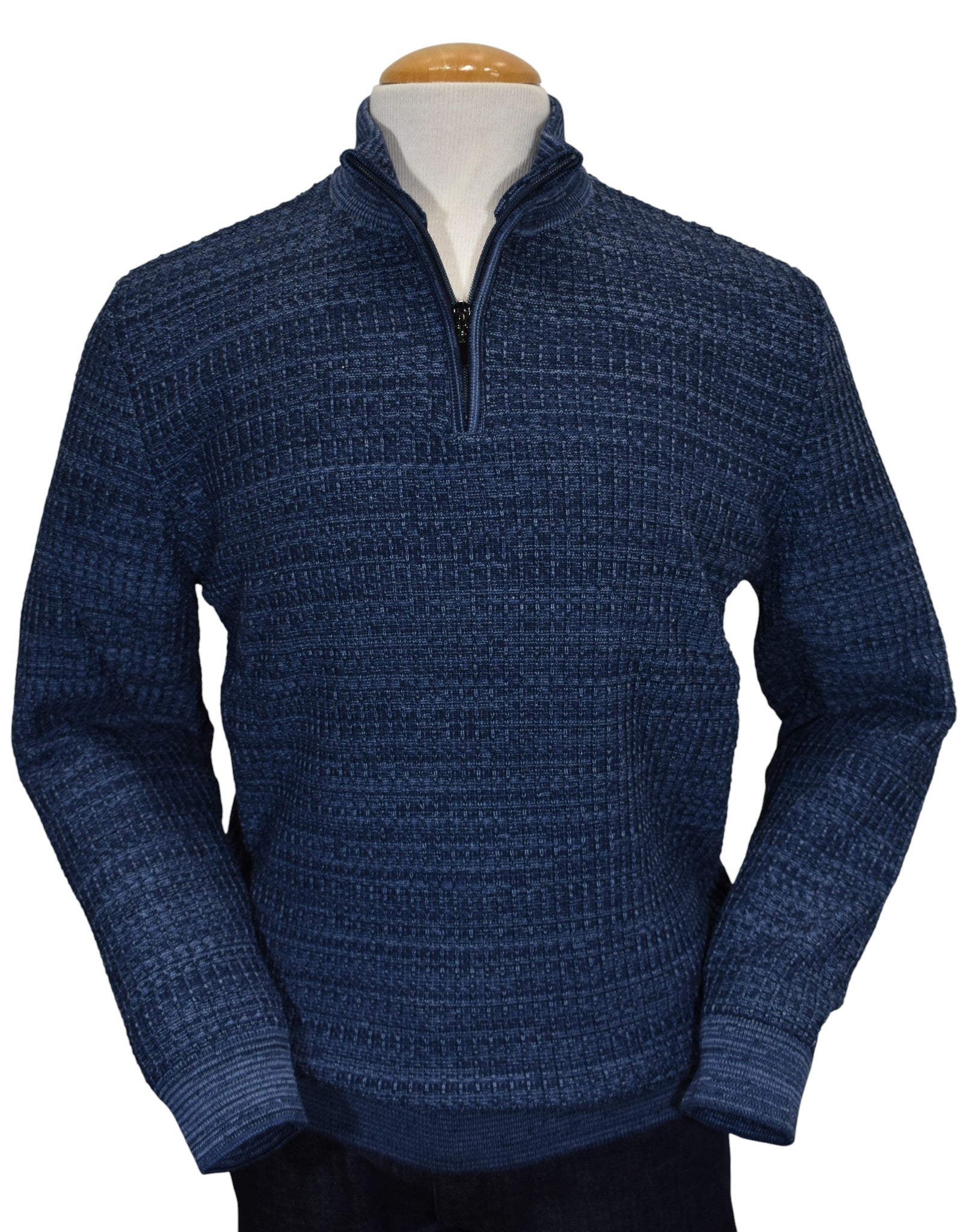 Marcello indigo quarter zip.