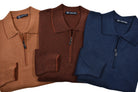 Marcello copper zip polo pullover.