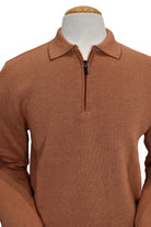 Marcello copper zip polo pullover.