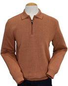 Marcello copper zip polo pullover.