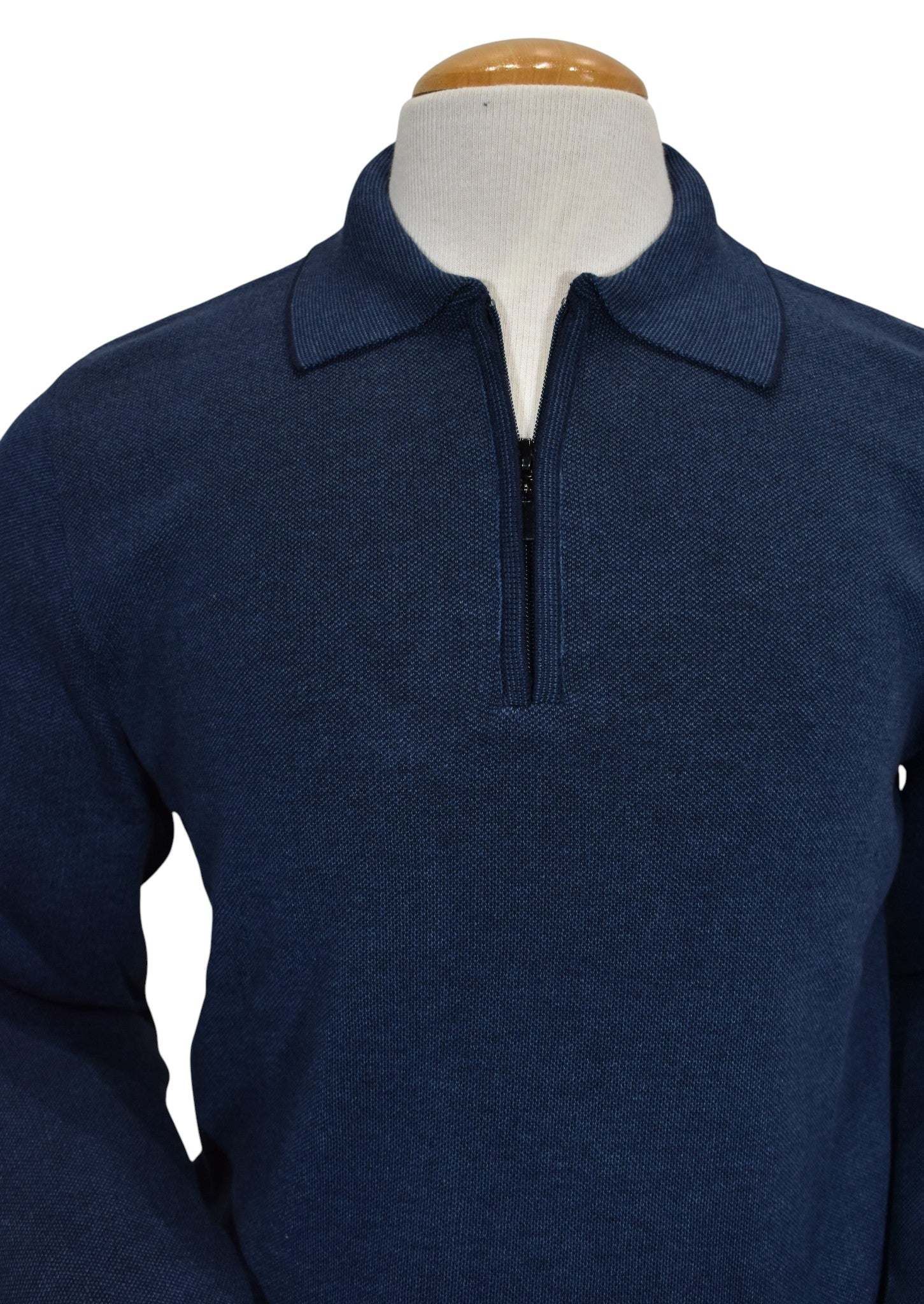 Marcello navy zip polo pullover.