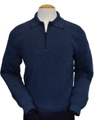 Marcello navy zip polo pullover.
