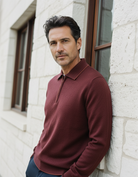 Marcello wine color zip polo.