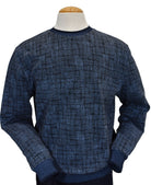 Marcello indigo grid pullover sweater.