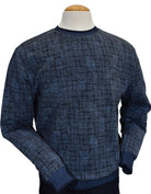 Marcello indigo grid pullover sweater.