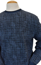 Marcello indigo grid pullover sweater.
