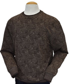 Marcello chocolate abstract crew neck pullover sweater.