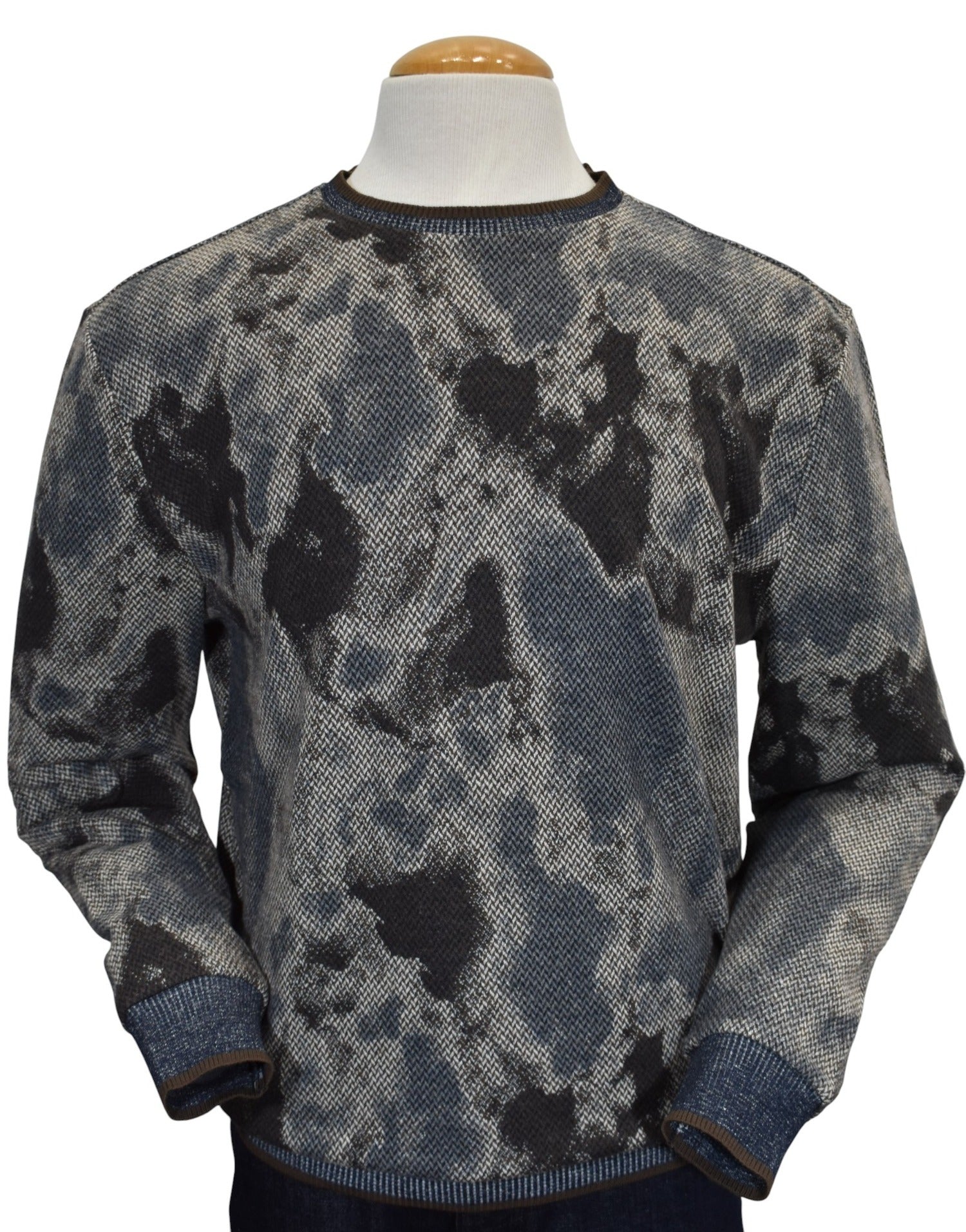 Marcello Earth tones abstract pullover sweater.
