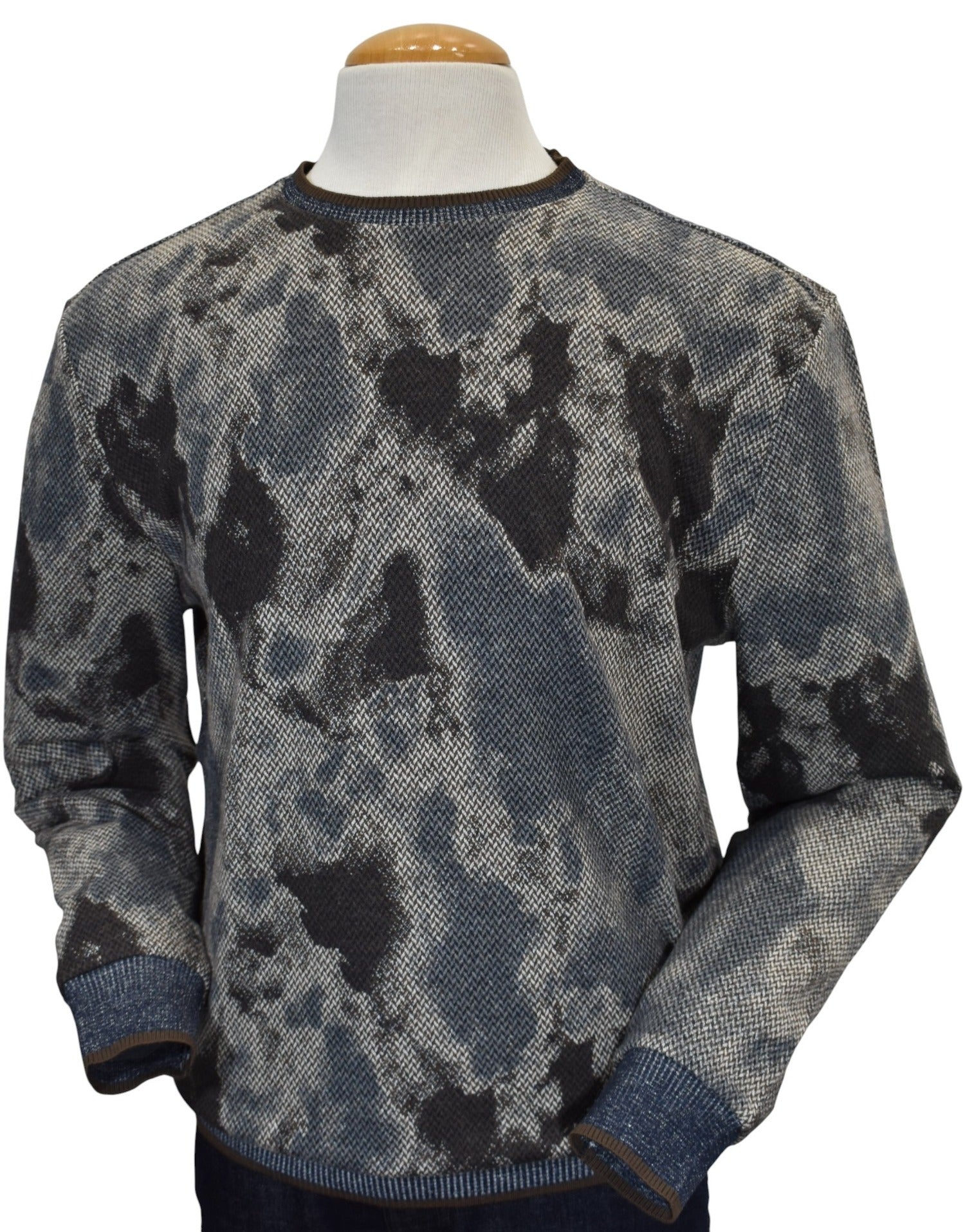 Marcello Earth tones abstract pullover sweater.