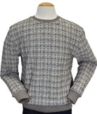 Marcello tan mix weave crew neck pullover sweater.
