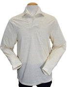 Marcello ivory open collar polo pullover.