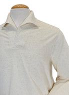 Marcello ivory open collar polo pullover.