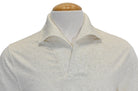 Marcello ivory open collar polo pullover.