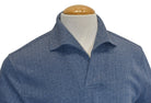 Marcello indigo open polo pullover sweater.