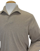 Marcello mocha open collar pullover sweater.