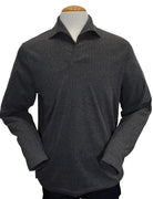 Marcello slate open collar polo pullover.