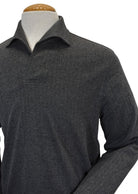 Marcello slate open collar polo pullover.