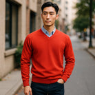 For something timeless and classic, look no further than our signature v-neck light layer, made from ultra-soft Italian cotton with a two-color mixed yarn look for added depth, by Marcello.