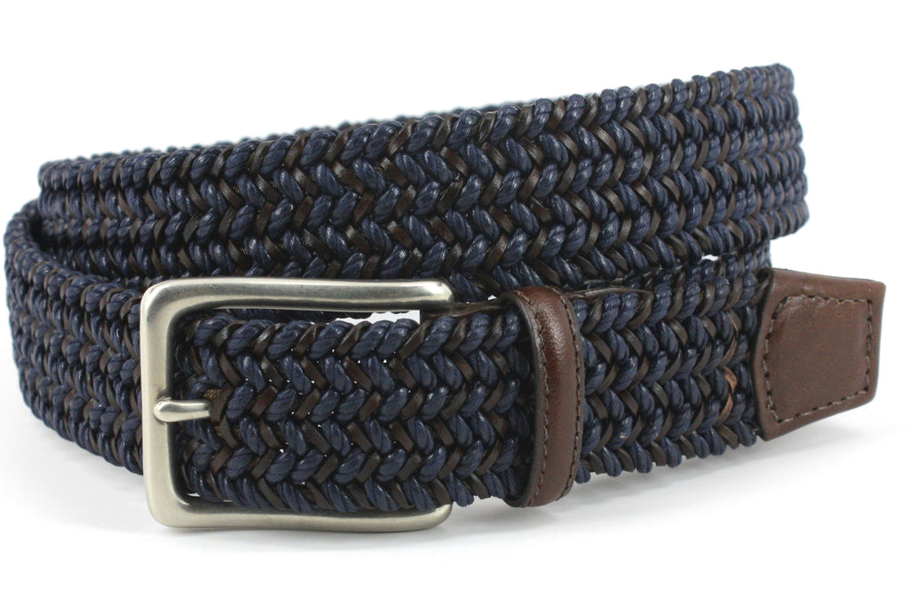 Look and feel your best with the Torino Italian Stretch belt. Crafted in Italy with a fabric intertwined weave and assembled in America, this navy-colored belt offers the perfect combination of classic styling, fit and added comfort. Stay stylish and comfy wherever you go.