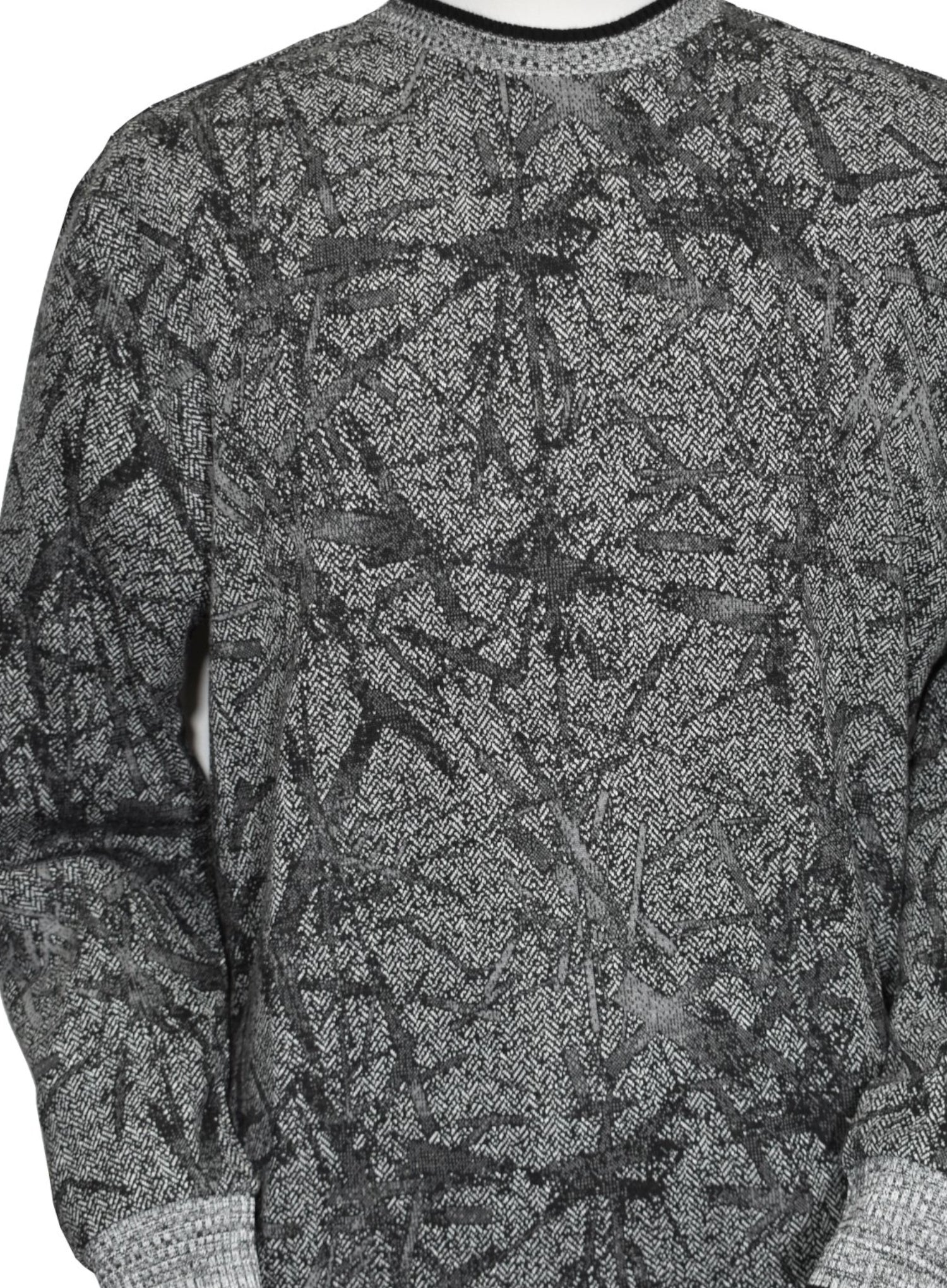 Introducing the Marcello Steel Electro Sweater - a perfect blend of cotton, viscose, and microfiber that creates a lightweight, soft knit for ultimate comfort and stretch. Its sophisticated gray tones and and charcoal highlights, along with a stylish abstract pattern, will elevate any outfit. Fantastic when paired with charcoal or black bottoms.