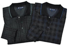 Introducing the Marcello Terrio Sport Polo, the perfect combination of style and functionality. This polo features a classic collar and snap enclosure, along with open sleeve cuffs and a waist band for a comfortable fit. The rich black base color is accented with a charcoal plaid pattern and a pop of royal blue.