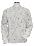 The Marcello Italian inspired Fractured Rib Pullover is a unique and stylish addition to your wardrobe. Made with a soft and lightweight blend of cotton, viscose, and microfiber, this pullover features a fine horizontal rib design in winter white and a fractured jacquard pattern in black. With its expert craftsmanship, it is sure to garner compliments wherever you go.