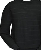 The Marcello Bayfront Tonal Jacquard is a versatile long sleeve knit made from a luxurious Italian merino wool blend. Its clean horizontal jacquard pattern adds a touch of sophistication, making it perfect for both casual and dress events. Pair it with any bottoms for a comfortable and stylish look.