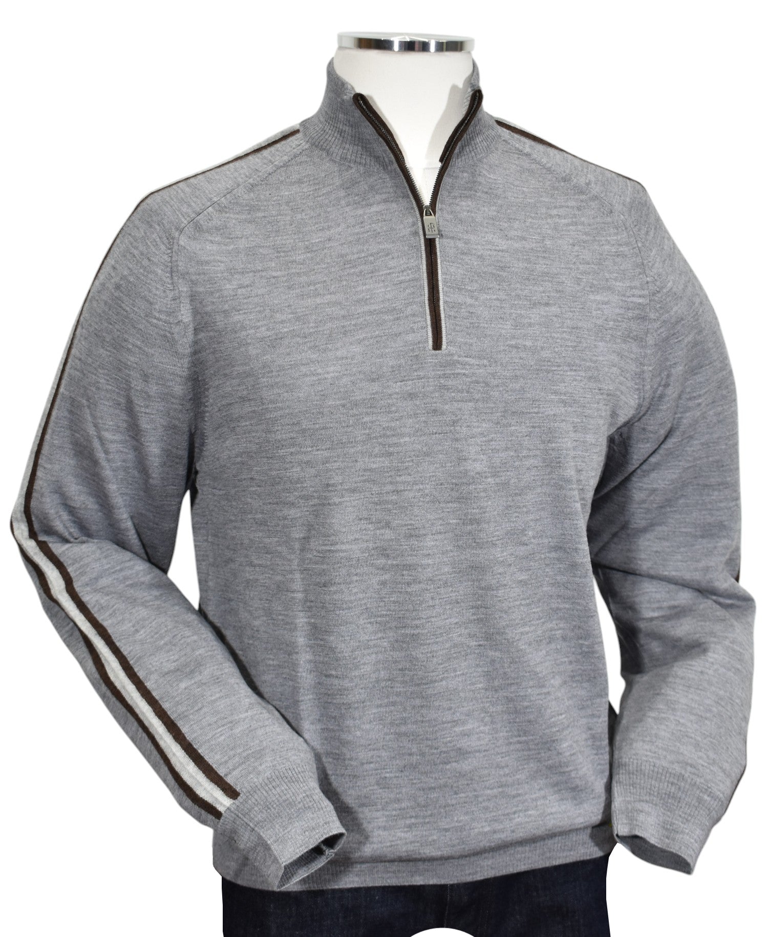 Experience luxury and comfort with the Marcello Amalfi Quarter Zip made from soft, rich Italian merino wool.