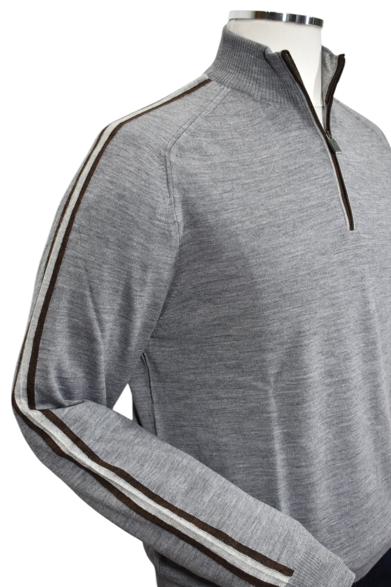 Experience luxury and comfort with the Marcello Amalfi Quarter Zip made from soft, rich Italian merino wool.