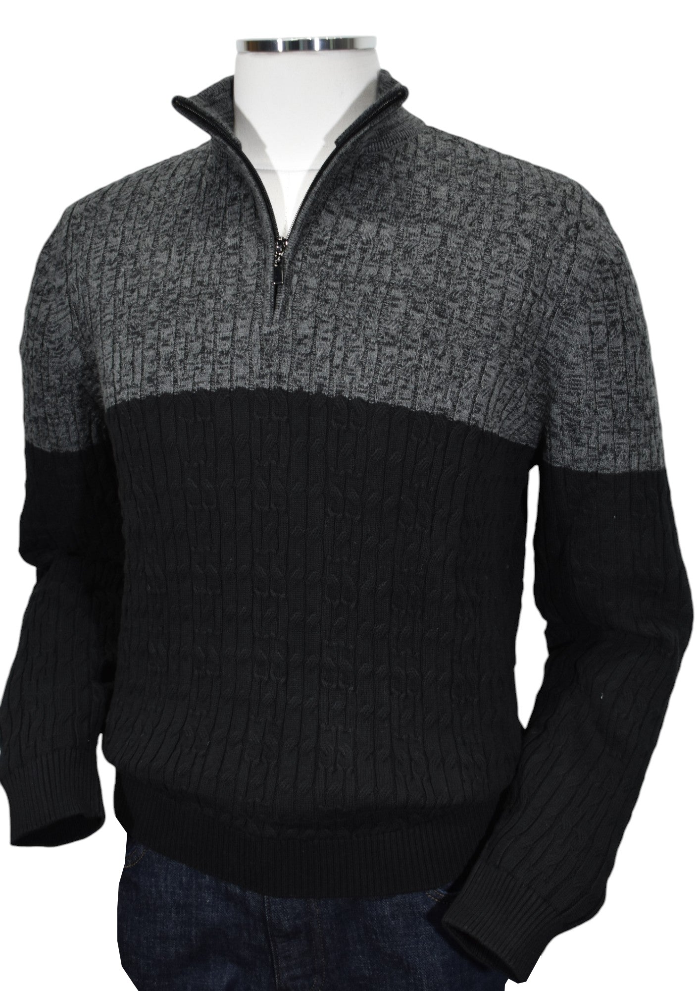 Introducing our Marcello Aspen Cable Quarter Zip!