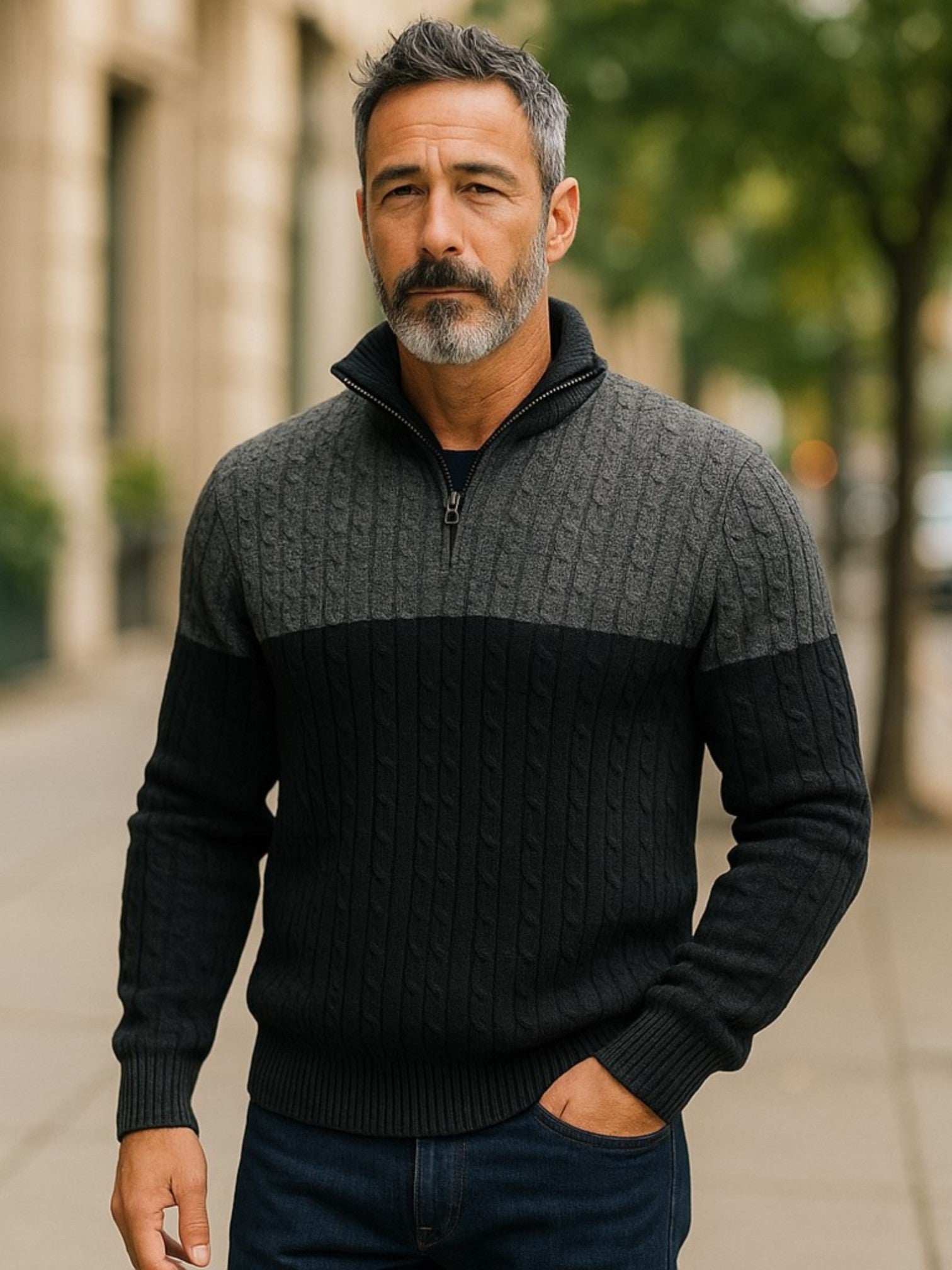 Introducing our Marcello Aspen Cable Quarter Zip! 