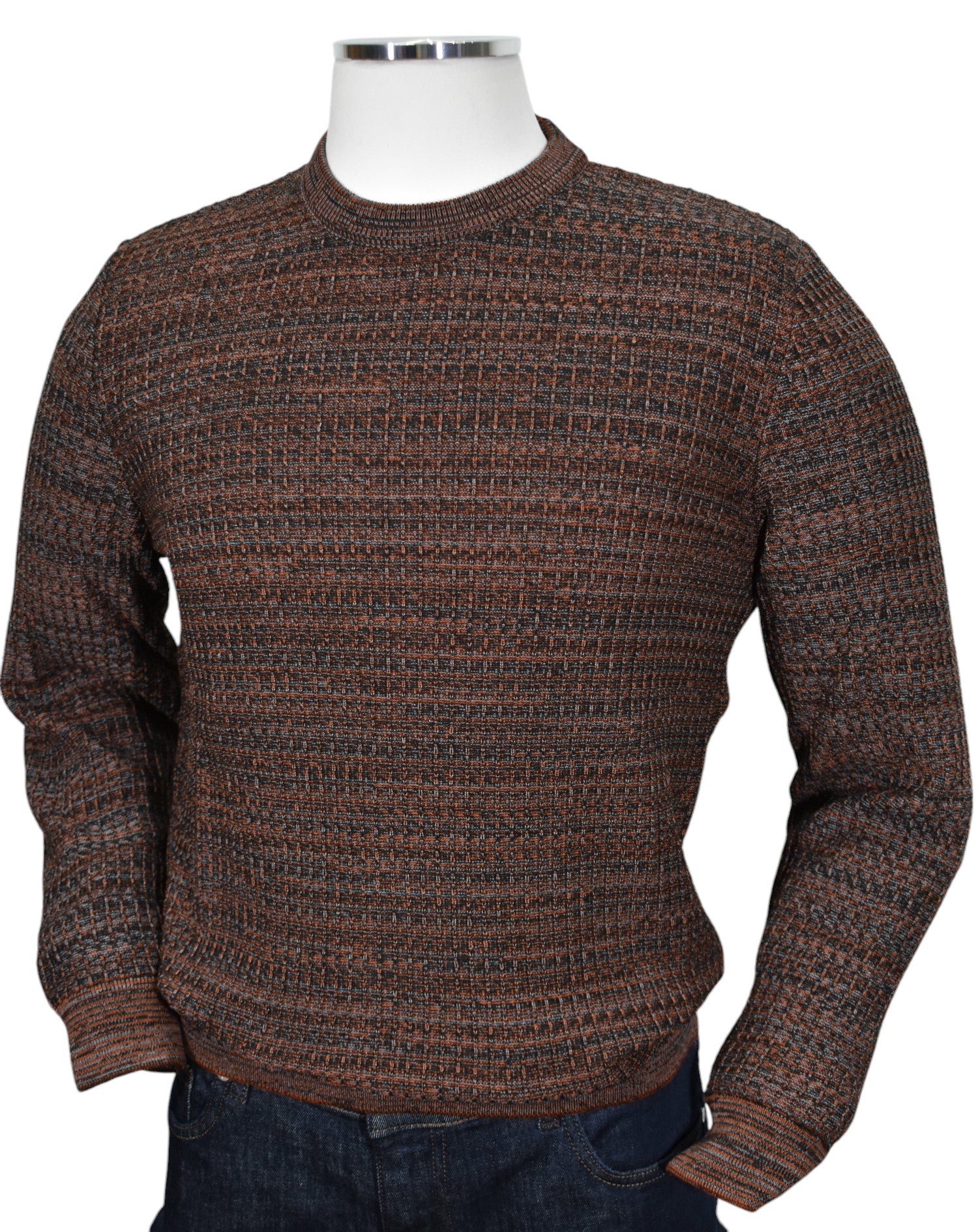 Experience timeless sophistication with our Marcello Rustic Torin pullover sweater.