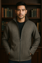 Experience luxury and sophistication with the Marcello Scott Bronze Cardigan.