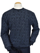 Elevate your style with our Marcello Navy Geometric Sweater!