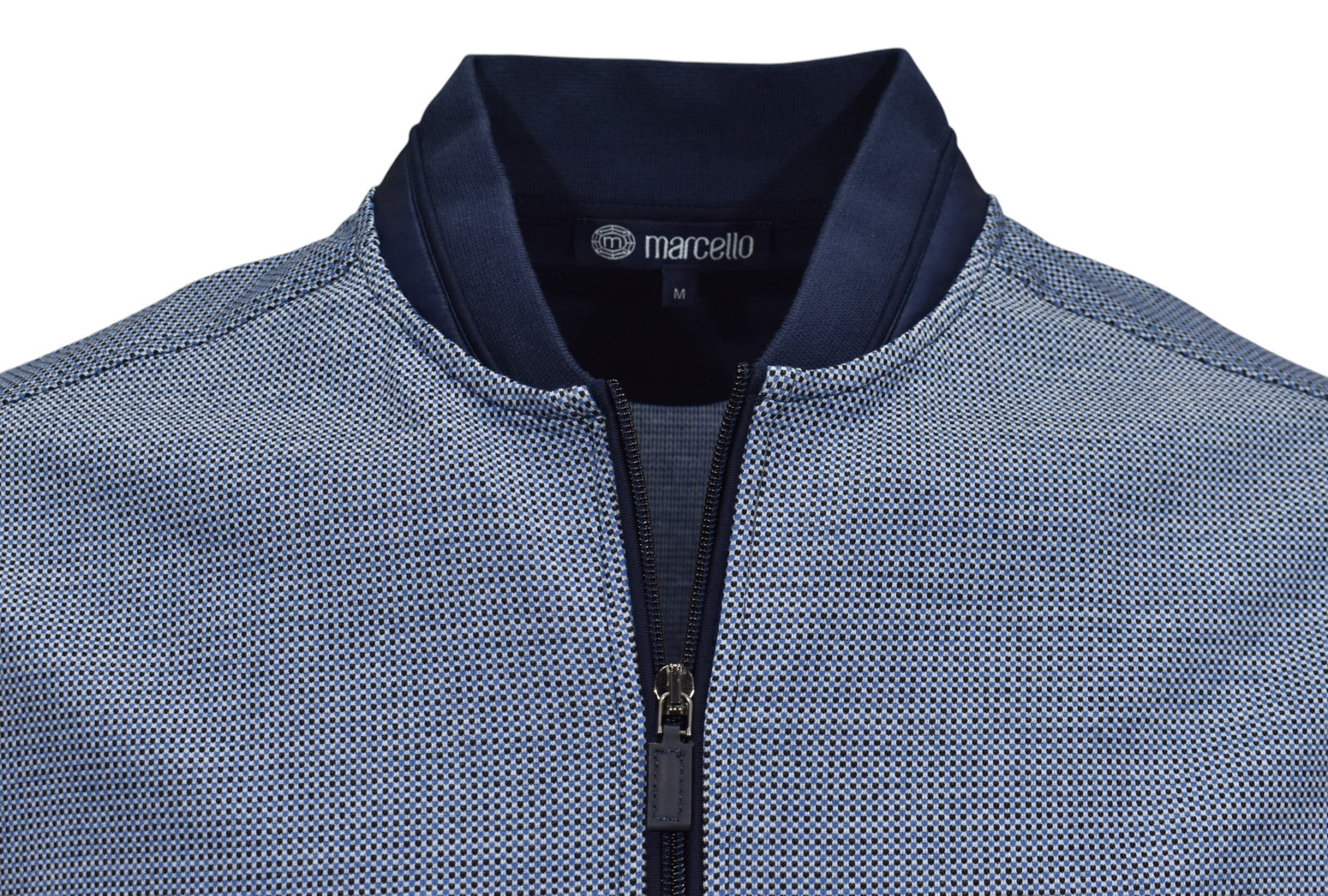 Marcello navy print zip cardigan.
