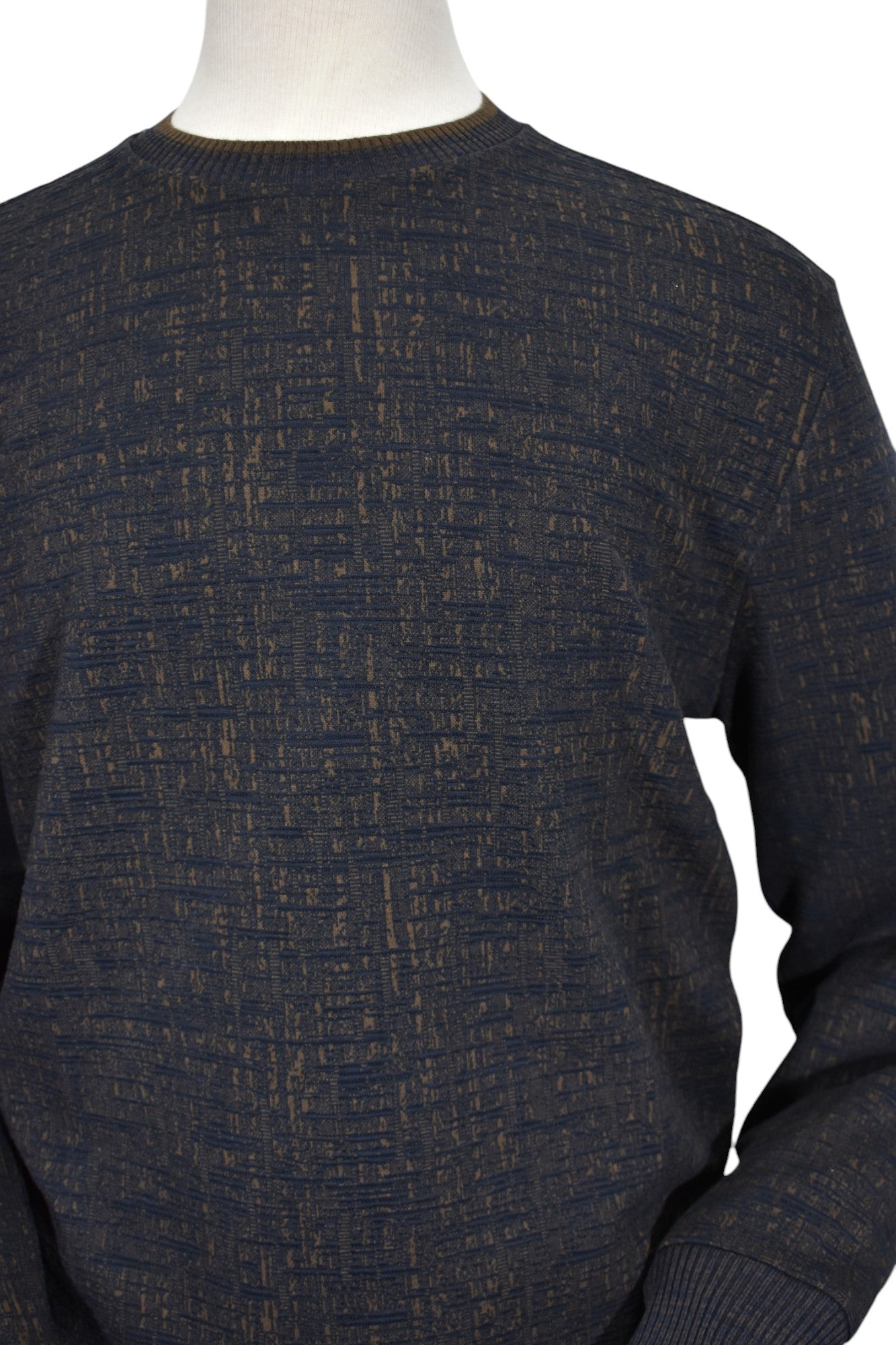 Elevate your style with our Marcello Carmel Crew Neck Pullover. 