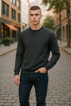 Elevate your style with our Marcello Carmel Crew Neck Pullover.