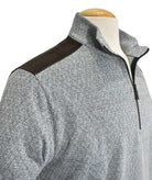 Introducing our Marcello Bluegrass Quarter Zip, crafted from a luxurious blend of cotton and viscose for ultimate softness and lightness. 